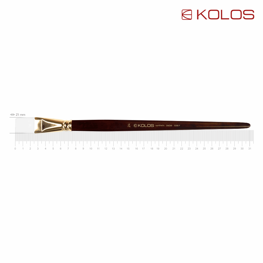 Кисть синтетика плоская Snow 1098F No24 длинная ручка KOLOS Киев - изображение 1