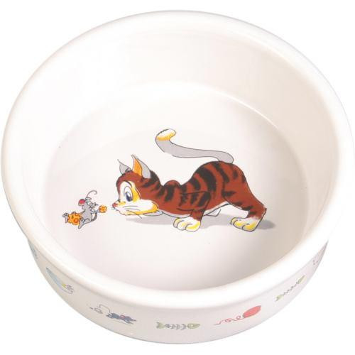 Миска Trixie для котів малюнок з котом і мишкою керамічна 12 см 200 мл Київ - фото 1