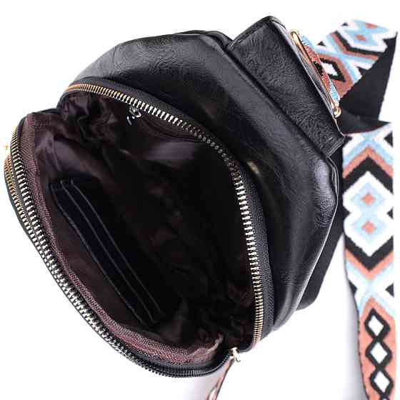 Сумка невеликого розміру з однією лямкою через плече з гладкої екошкіри Чорний (Vintage) Київ