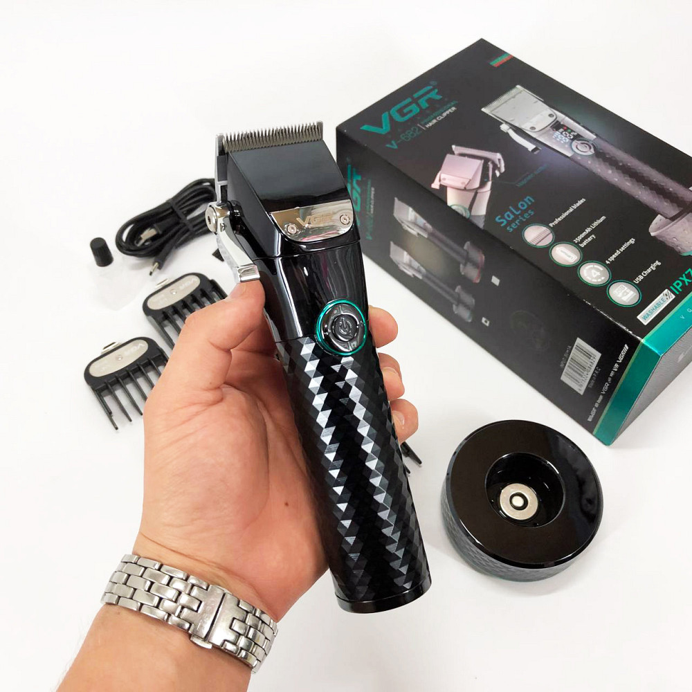 Професійна окантовочна машинка для стрижки волосся VGR V-682, Бездротовий тример для стрижки та гоління LD-62 Київ - фото 8