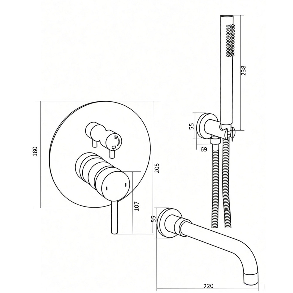 Змішувач для ванної вбудований Globus Lux LAZER Pro GLPR-202-00-SMART (000032046) Київ - фото 6