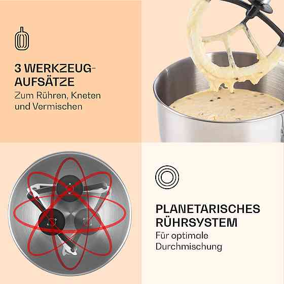 Кухонний комбайн Bella 2000 Вт/2,7 л.с., 5 л, неіржавка сталь, не містить BPA, чорний (Німеччина, читати Рівне
