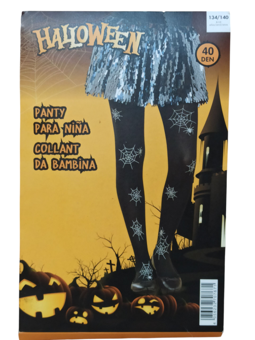 Детские колготы паутинка с паучками для Хэллоуина 40 den 134-140 на 8-10 лет черный Киев - изображение 4