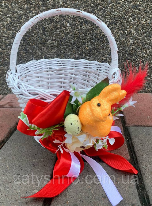 Кошик маленький для діток, білий з декором Київ - фото 1