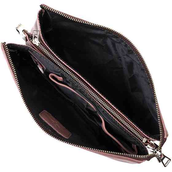 Красивий жіночий клатч із натуральної шкіри Пудровий (GRANDE PELLE) Київ