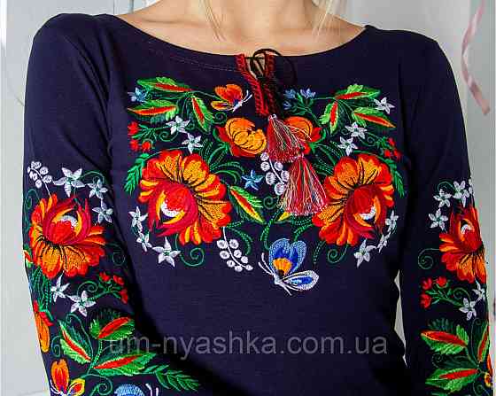 Вишиванка жіноча трикотажна з рукавом 3/4 "Мазурка" Кривий Ріг