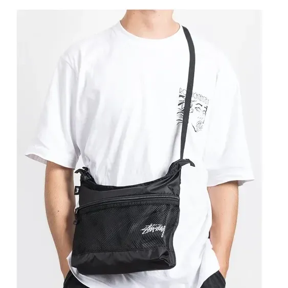 Сумка через плече Stussy Lightweight Shoulder Bag чорний Запоріжжя - фото 1