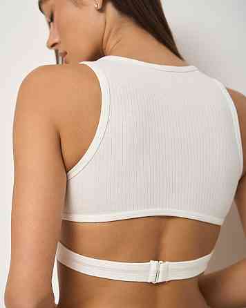 Кроп топ в рубчик - декоративная застежка на спине Nicoletta 80585 Киев