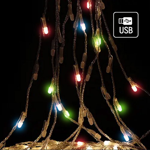 Світлодіодна гірлянда каскад 98 Led 7*1,5м 8 режимів різнокольорова USB CW-G-98L71CUMC ColorWay Житомир - изображение 4