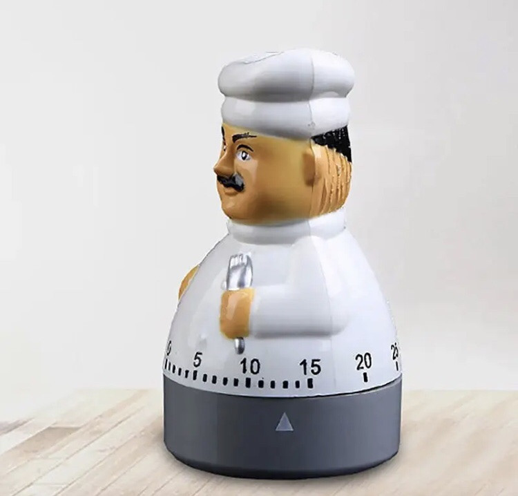 Таймер механічний для кухні, зворотній відлік, "Шеф-повар", кухонний таймер настільний, білий Київ - фото 5