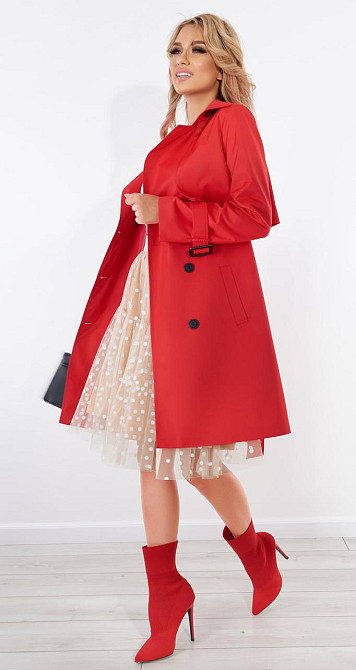 Стильний червоний тренч (48) Київ - фото 4