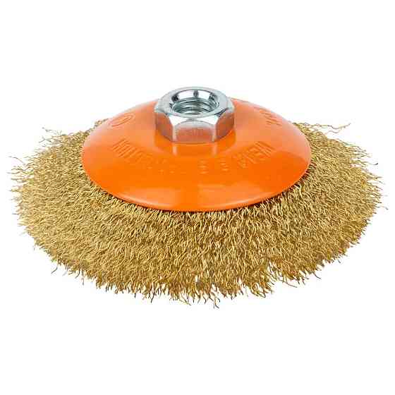 Grad Щетка проволочная конусообразная Ø115мм М14×2мм (латунированная) GRAD (9035115) Коломия