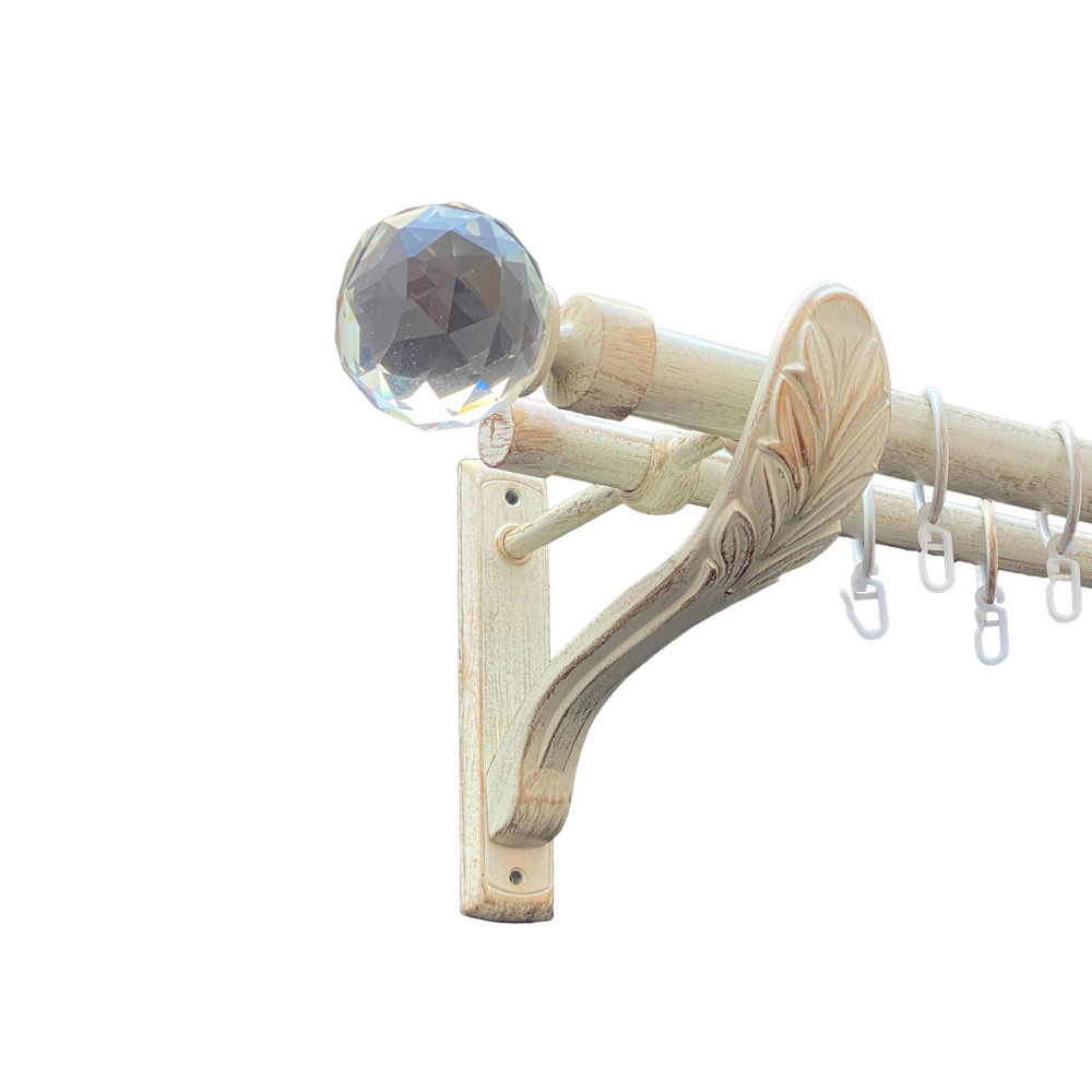 Карниз Orvit Люміера металевий дворядний ретро Біле Золото 25\19 мм 160 см (00-00010574) Львів - фото 1