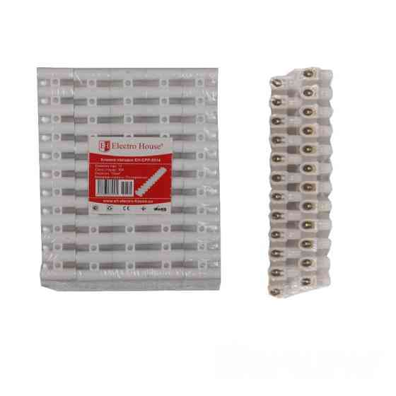 Клеммная колодка 12 мм2 15A, полипропилен Днепр