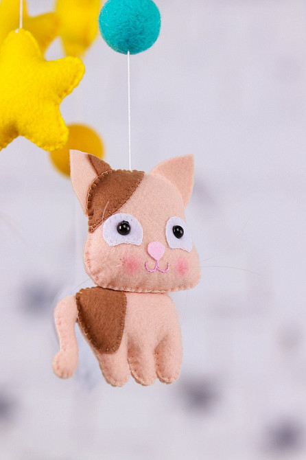 Дитячий мобіль на ліжечко для немовлят WooolyWool «Кошенята» Київ - фото 5