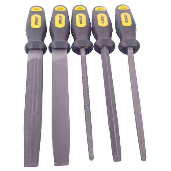 Набір напилків 5 шт 200 мм No2 двокомпонентна ручка (плоский, трикутний, напівкруглий, круглий, квадратний) SIGMA (4408621) Київ