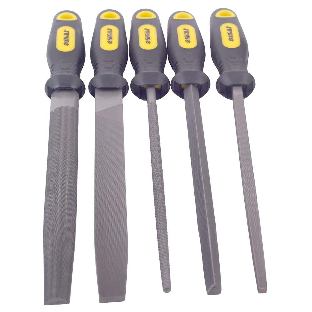 Набір напилків 5 шт 200 мм No2 двокомпонентна ручка (плоский, трикутний, напівкруглий, круглий, квадратний) SIGMA (4408621) Київ - фото 1