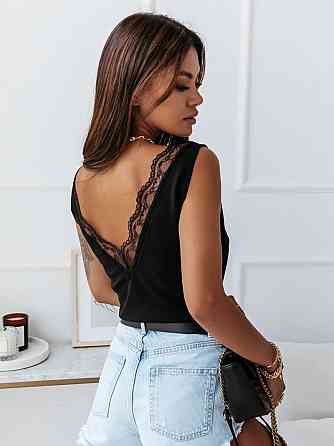 Літня блуза з глибоким декольте "Gloria" оптом | Батал Чорний, 50-52 Київ