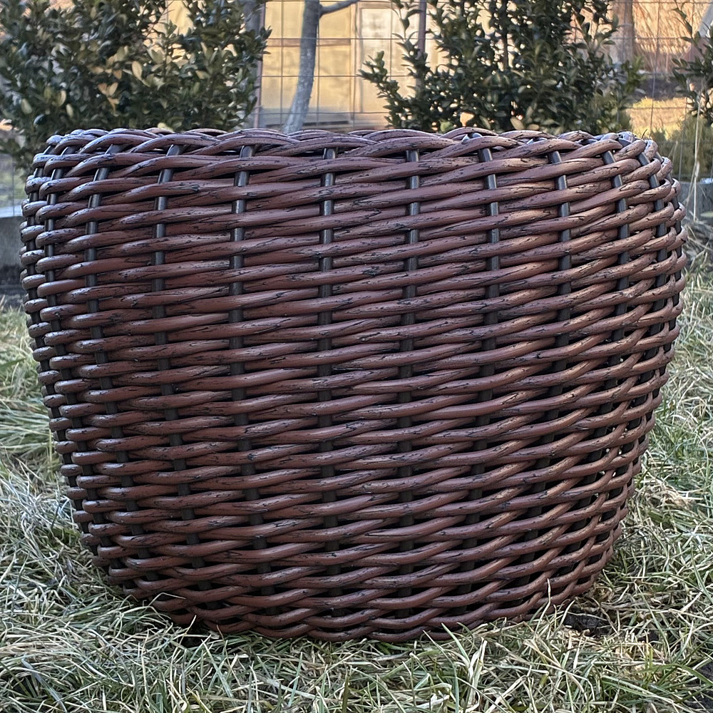 Кашпо з ротангу 12 л (ручна робота), стильний горщик для квітів - червоний клен з 3D ефектом Київ - фото 2