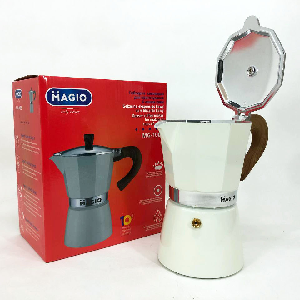 Гейзерная кофеварка на три порции Magio, Кофеварка гейзерная ручная, Кофеварки из нержавейки QO-28 Львов - изображение 14