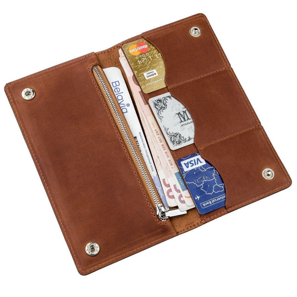 Бумажник мужской вертикальный матовый SHVIGEL 16199 Рыжий Киев - изображение 6