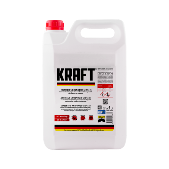 KRAFT G12/G12+ концентрат червоний 5 л — антифриз OAT до -80 °C | KF104 Ковель