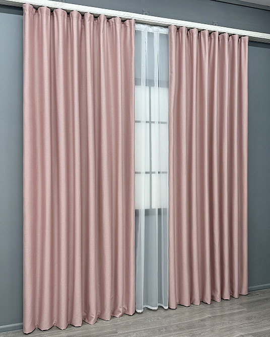 Комплект готових штор VR-Textil Шеніл однотонний № 2085ш Рожевий 150х270 см 2 шт (33-1316) Київ - фото 4