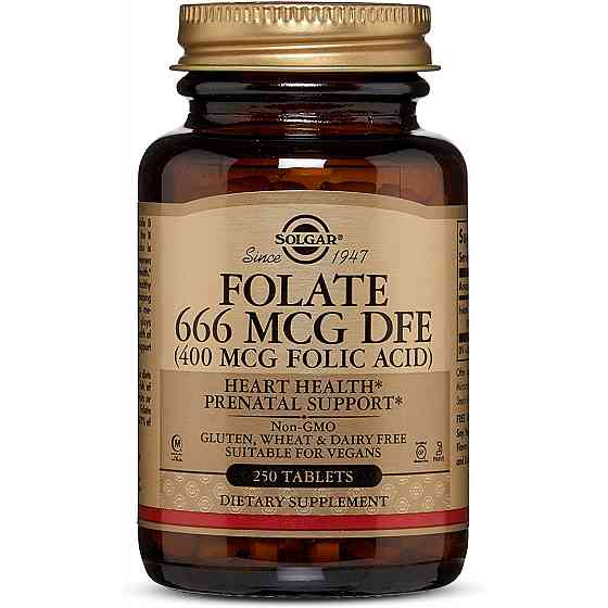 Фолієва кислота Solgar Folate 666 mcg DFE (Folic Acid 400 mcg) 250 tabs Луцьк