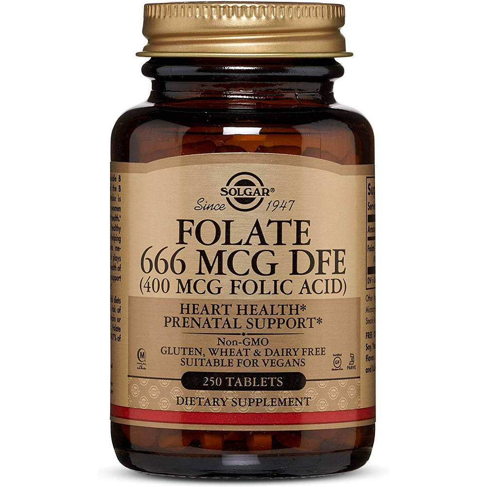 Фолиевая кислота Solgar Folate 666 mcg DFE (Folic Acid 400 mcg) 250 tabs Луцк - изображение 1