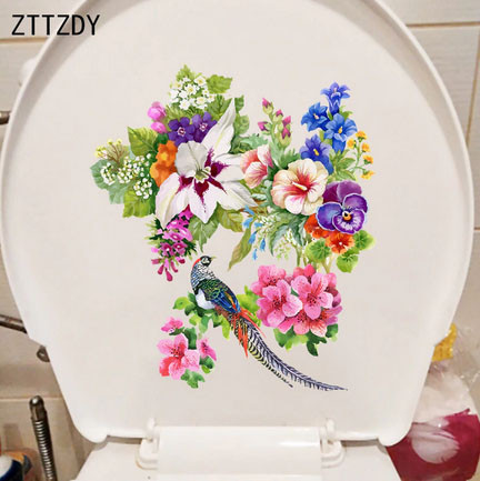 Наклейка для унітазу Квіти та фазан Київ - фото 2