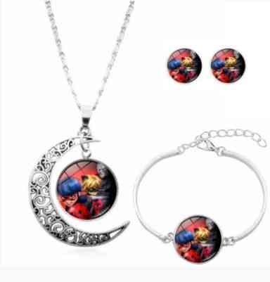 Набор украшений детский серебристого цвета (серьги, браслет, кулон) Киев