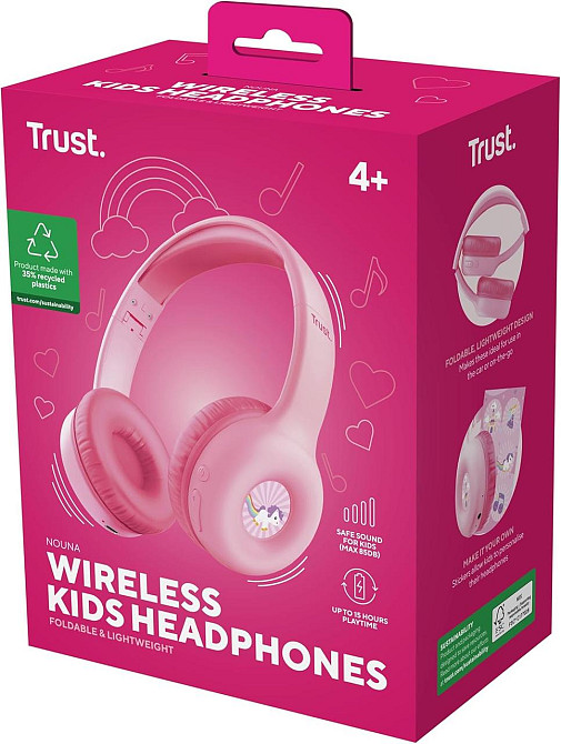 Bluetooth-гарнітура Trust On-ear Nouna Kids, Wireless Pink (25274) ( 15599 ) Харків - фото 8