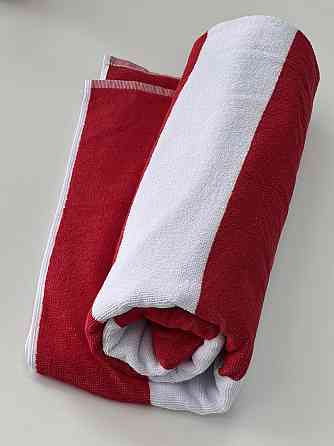 Пляжное полотенце махровое Ideal Textile в полоску 90х170 см (56860346) червона смужка Черновцы