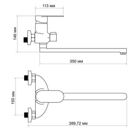 Смеситель для ванны Lidz Tani 0052 с длинным изливом (k40) LDTAN0052CRM44960 Chrome Киев