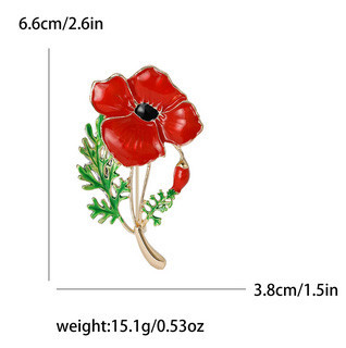 Брошка жіноча для одягу Мак Київ - фото 2