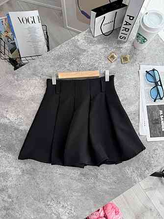 Жіноча трендова мініспідниця-шорти турецька костюмка Чорний, 44/46 Одеса