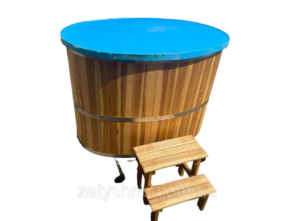 Купиль 110*100 овальная с крышкой и ступеньками Киев - изображение 1