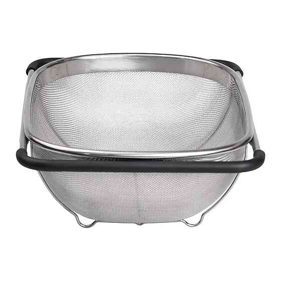 Друшляк сито на раковину для миття овочів та фруктів 36х25х10.5 см з нержавіючої сталі HP-19-18-L Коломия