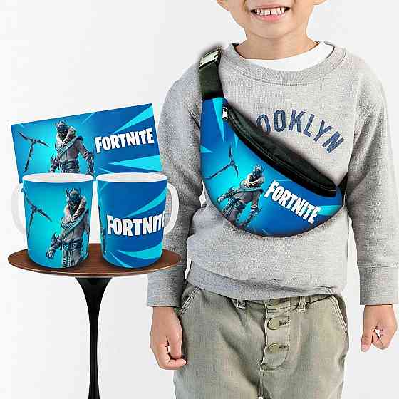 Набір: дитяча сумка-бананка+кружка  Фортнайт "Fortnite" 32х15см, бананка для хлопчика через плече на подарунок (00989) Київ