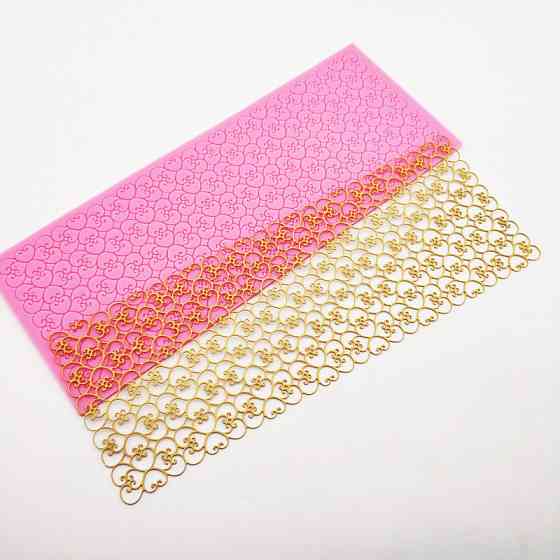 Молд силиконовый Кружево 65 на 155 мм розовый Киев