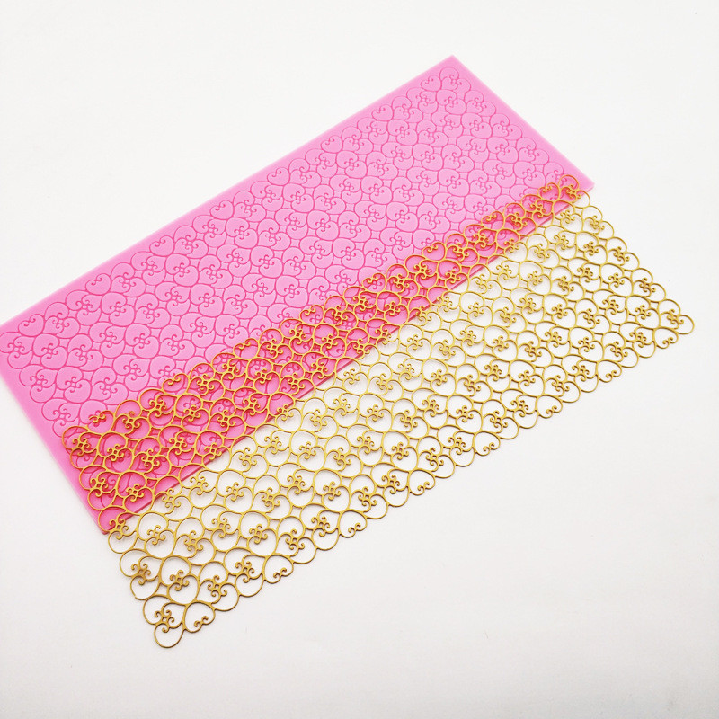 Молд силіконовий Мереживо 65 на 155 мм рожевий Київ - фото 5