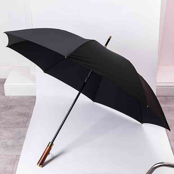 Класична парасолька-тростина напівавтомат з поліестеру 8 спиць діаметр 124 см Чорна HP-23-6B Коломыя
