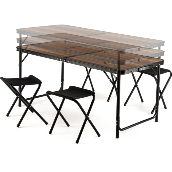 Стіл туристичний розкладний Outtec з 4 стільцями горіх Киев