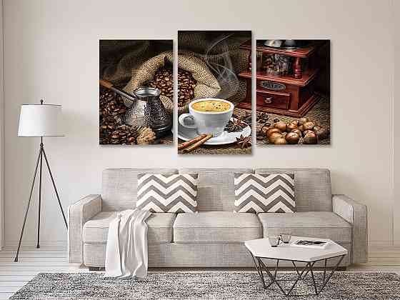 Модульна картина у вітальню/ спальню  Аромат кави      Art-554_3 70x130 см Київ