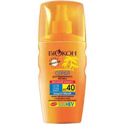 Средство для загара Біокон Спрей для безопасного загара Высокая защита SPF-40 160 мл (4820008318411) Винница