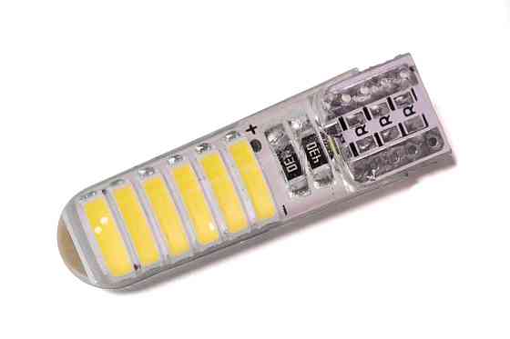 Светодиодная лампа StarLight T10 12 диодов 7020 12V 1W WHITE / печатная плата в силиконе Харьков