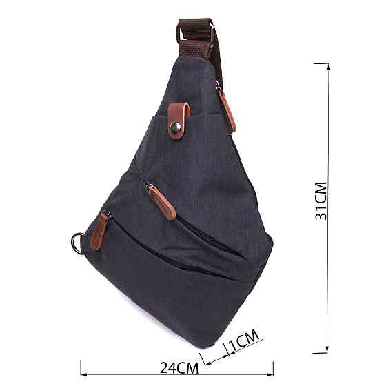 Сумка через плече для чоловіків з текстилю Vintage 22196 Чорний Київ