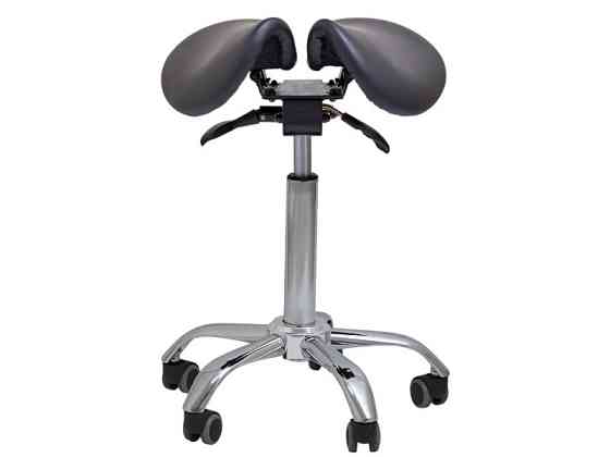 Стілець-сідло для майстра 4008, роздільне сидіння, 2 регулювання Чорний Київ