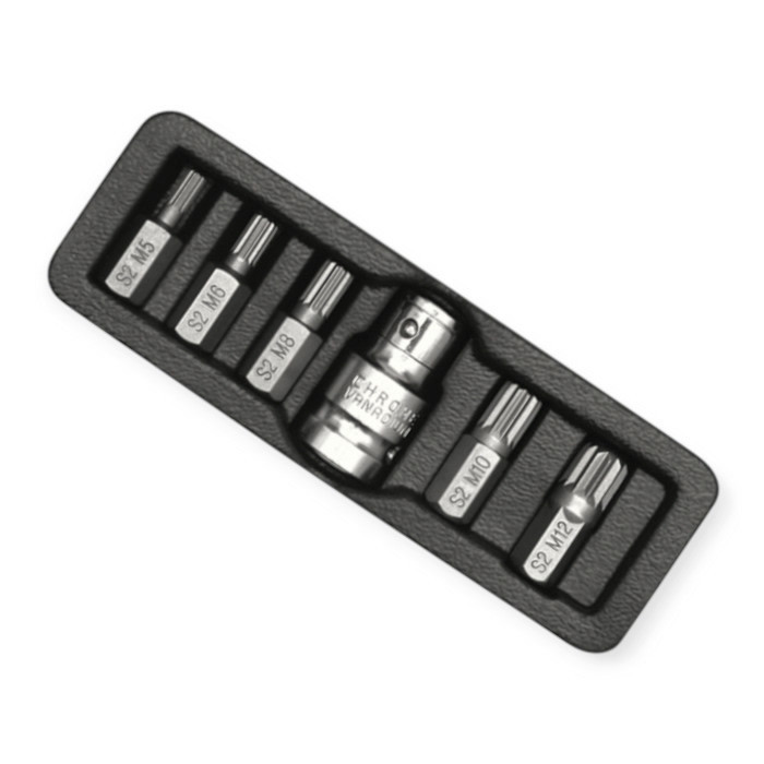 Набір біт 10мм з переходом. 1/2", 12 променів SPLINE 6 шт M5-M12, S2 (футляр) Мукачево - фото 1