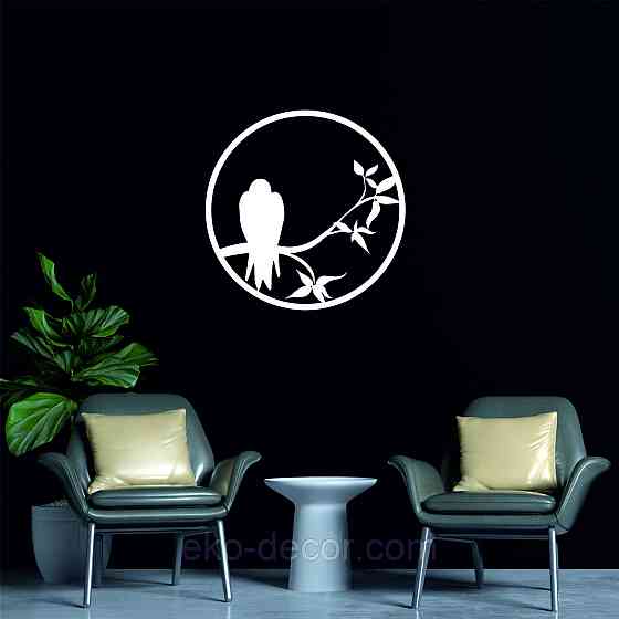 Декоративное настенное Панно «Ворон», Декор на стену 50*50 см, Белый Киев